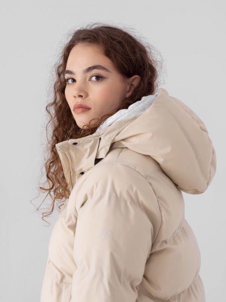 Пуховик 4F D4Z21-KUDP203-83S р.S бежевий