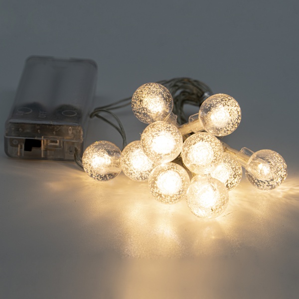 Декоративная гирлянда Altalusse (INL-2707B-10 Warm) встроенный светодиод (LED) 10 ламп 1,5 м 