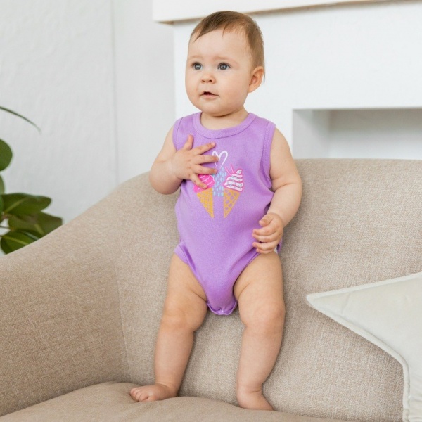 Боді для дівчаток для дівчинки GABBI BD-22-3 р.68 бузковий 13111 