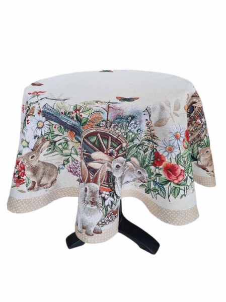 Скатерть Alicia d140 бежевый Прованс 