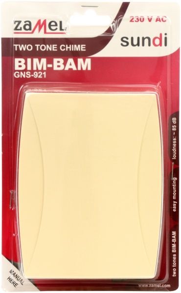 Звонок дверной Zamel Gong BIM-BAM бежевый GNS-921