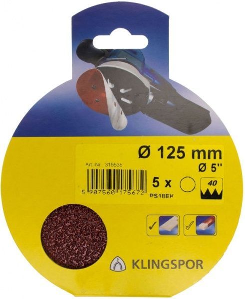 Круг шлифовальный Klingspor PS 18 EK 5SRT 125 мм 40 Р 5 шт.