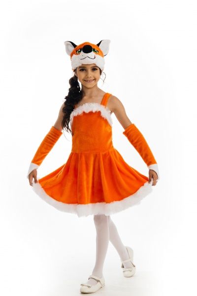Костюм карнавальний КАРНАВАЛІЯ Лисичка з вишивкою р.116-122 помаранчевий 