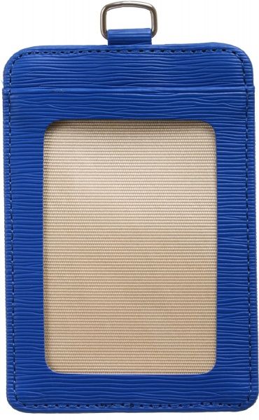 Бейдж вертикальный синий с петелькой 11x7,6 см