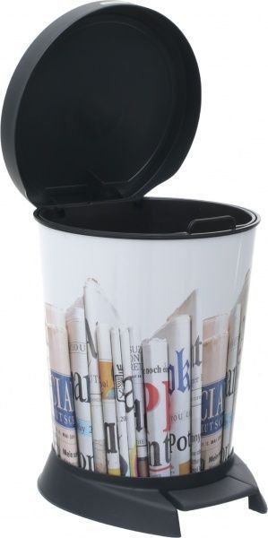 Ведро для мусора Алеана Газета 18 л разноцветный принт 124067