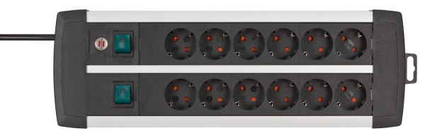 Подовжувач побутовий Brennenstuhl Premium Alu-Line із заземленням чорний 3 м 1391000912 