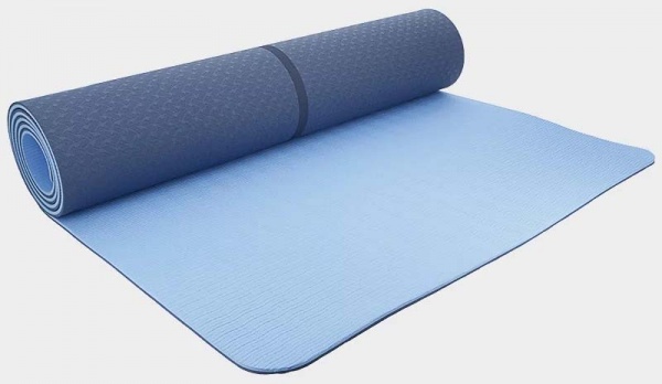 Килимок для фітнесу 4F 183x61x0,6 см синій із сірим