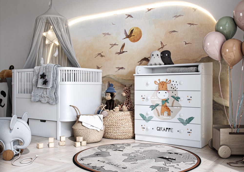 Комод сповивальний Грейд French Giraffe білий