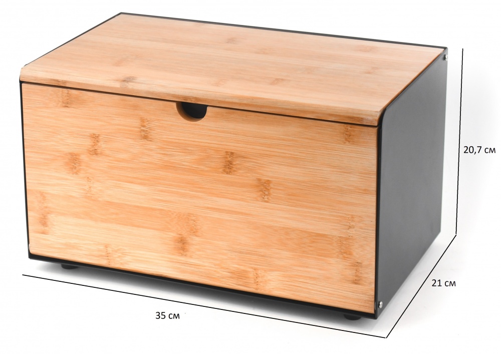 Хлібниця Flamberg Premium Woody 35x21x20,7 см чорний