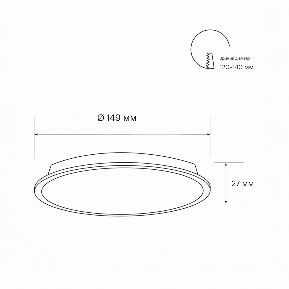 Світильник світлодіодний вбудовуваний LIGHT SET GUTA LED 12R 12 Вт 4500 К білий