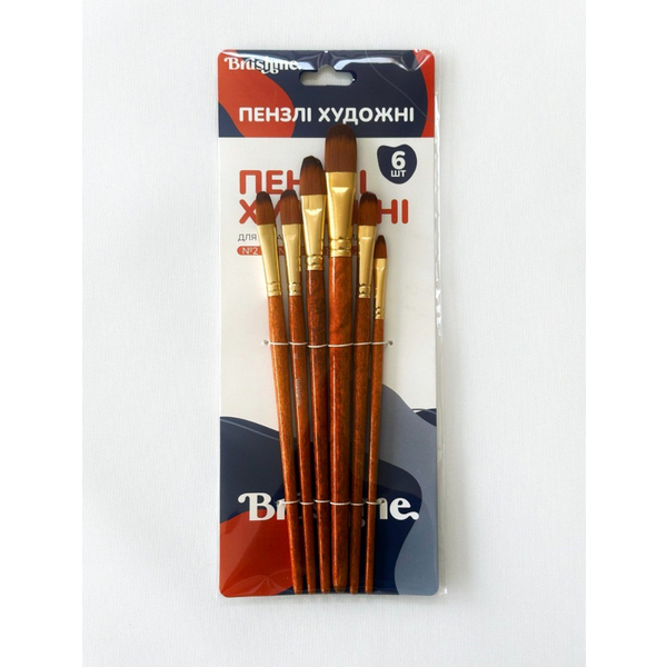 Набір професійних пензликів нейлонових 6 шт. BR650 Brushme