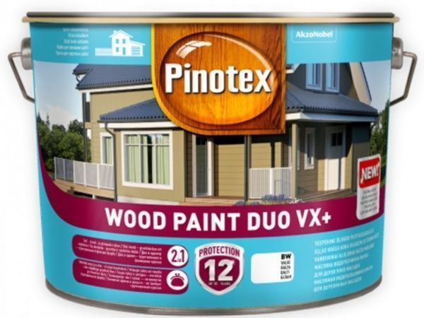 Краска Pinotex WOOD PAINT DUO VX+ BW полуглянец білий 10 л