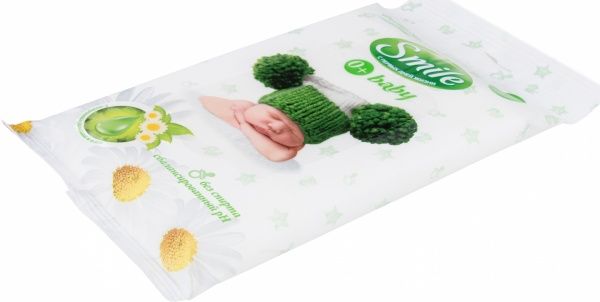 Дитячі вологі серветки Smile Фіто лінія з екстрактом ромашки і алое 24 шт.