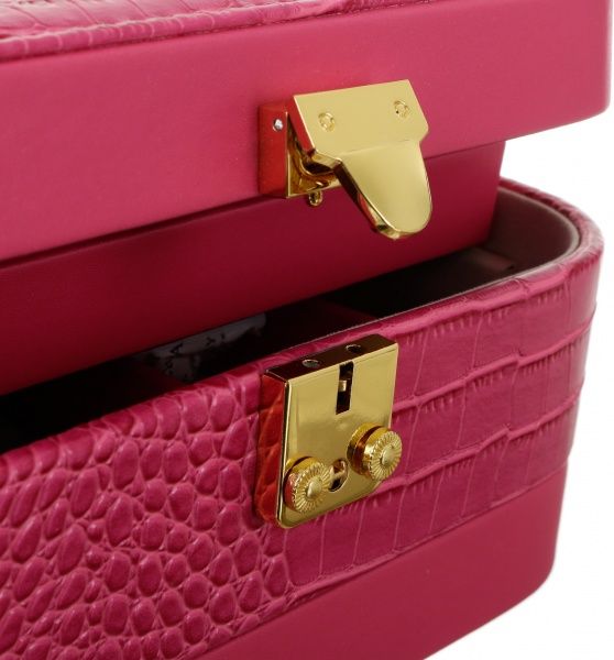 Шкатулка для украшений розовая 23х17х11.5 см Delux