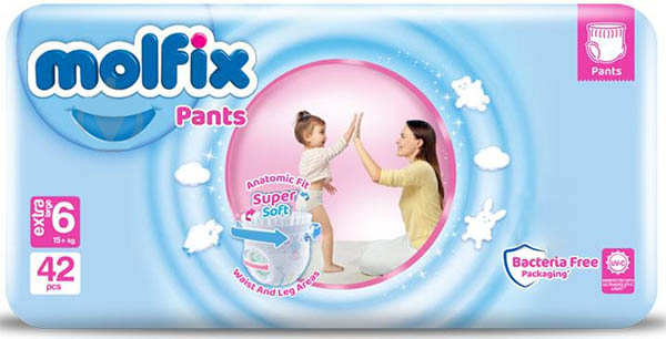 Подгузники-трусики Molfix детские 6 (15-22 кг), 42шт.