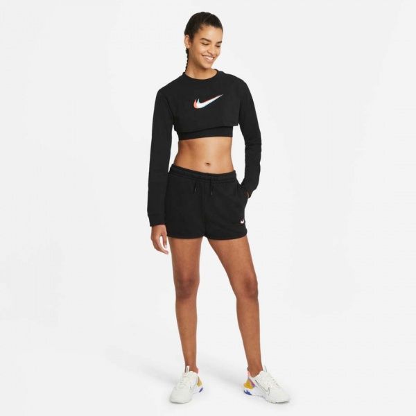 Шорты Nike W NSW ESSNTL SHORT PRNT DJ4129-010 р. M черный