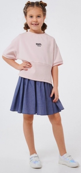 Джемпер для девочки Smil р.140 кремово-розовый 116557 
