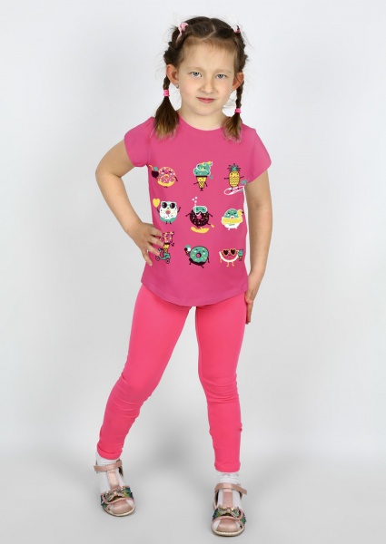 Футболка для дівчаток Sweet baby №0021/16096 р.128 рожевий із малюнком 