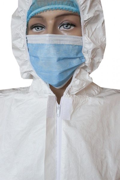 Комбинезон одноразовый защитный из биоспана 50г/кв. м р. XXXL рост универсальный белый