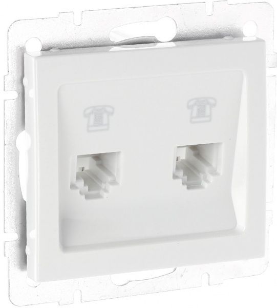 Розетка телефонная двойная Lezard Rain белый 703-0288-138