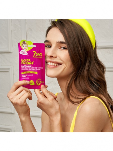 Маска тканевая для лица 7 DAYS ЗАЖИГАТЕЛЬНАЯ ПЯТНИЦА 28 г