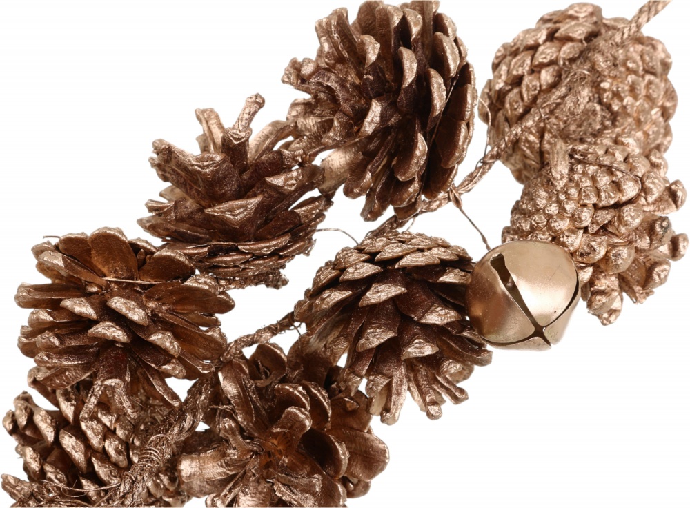 Декорація новорічна підвіска з натуральними шишками 25 см