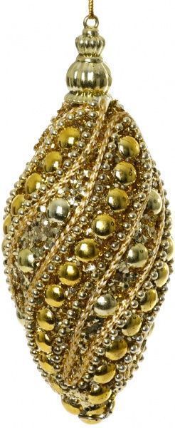 Елочная игрушка Сосулька золотая 12 см 