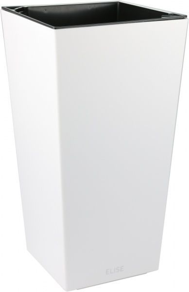 Горшок пластиковый Plastkon ELISE глянцевый квадратный 30л белый 
