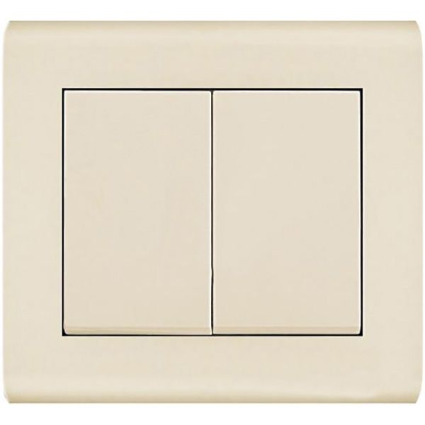 Выключатель двухклавишный Makel Manolya без подсветки 10 А 250В слоновая кость 41010003