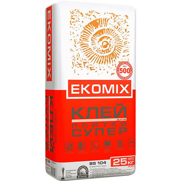 Клей для плитки Ekomix Супер BS 104 25 кг