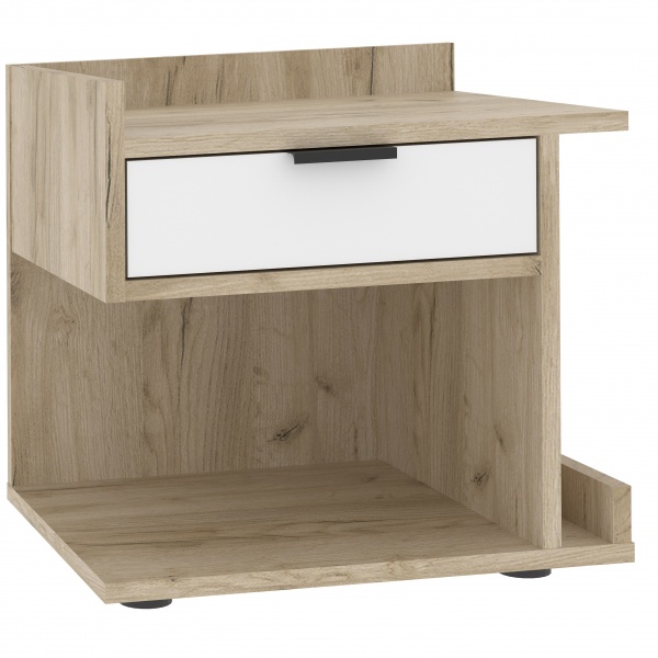 Тумба приліжкова Вісент Бекстріт ПР БК14 білий / дуб крафт сірий 