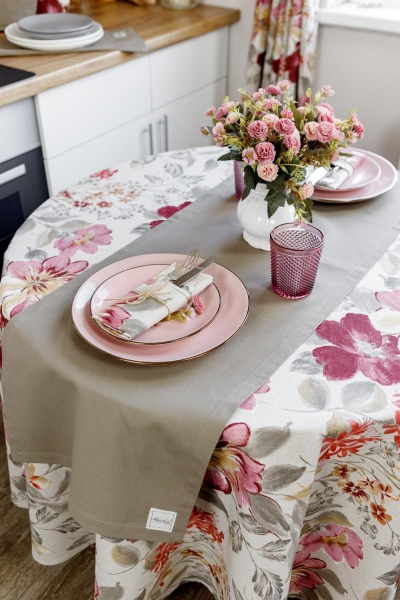 Дорожка (раннер) Цветок однотон серый 40x140 см La Nuit 