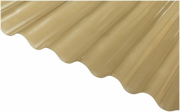 Прозорий лист ПВХ SALUX W 76/18 2x0,9м x 0,8мм хвиля бронзовий
