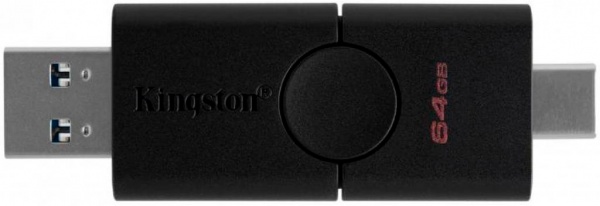 Флеш-память USB Kingston 64 ГБ USB 3.2 USB Type-C black (DTDE/64GB) 