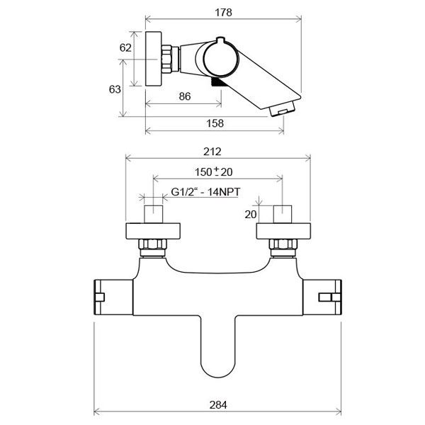 Смеситель для ванны Ravak 022.00 X070047
