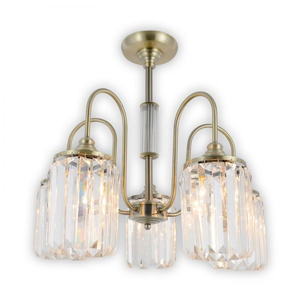 Люстра потолочная Hopfen Bogen AB 5x60 Вт E14 бронза 