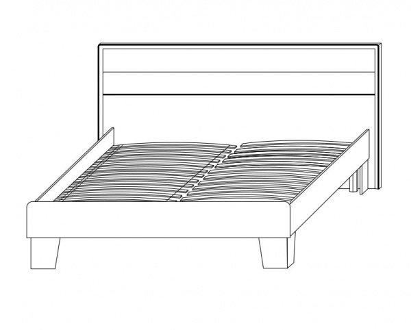 Кровать SOKME Скарлет 160x200 см дуб сонома/венге магия 