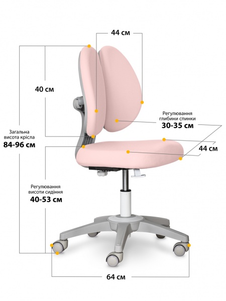 Крісло Mealux Sprint Duo Lite Pink Y-412 Lite KP рожевий 