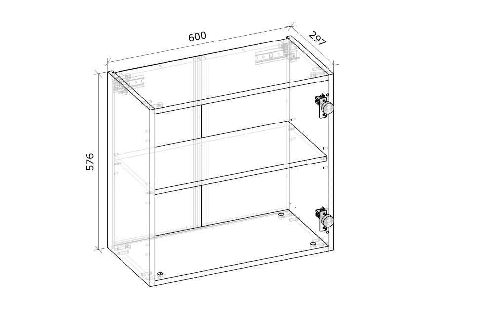 Шкаф верхний Грейд Оптимум под вытяжку 600x576x297 мм серый графит