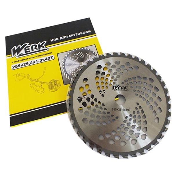 Нож для мотокос 255x25.4x1.3 мм 40 Т с победитовыми напайками