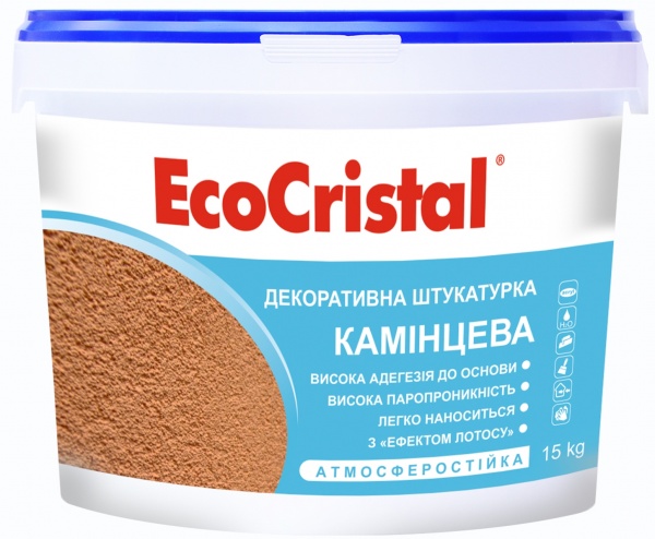 Декоративная штукатурка EcoCristal силиконовая Камешковая 1,5 мм 15 кг белый