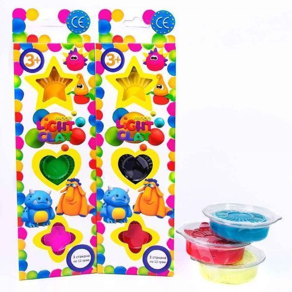 Набор пластилина OKTO легкого прыгающего Ассорти Светофор 70026