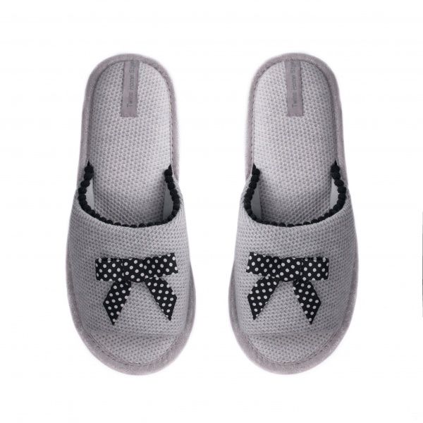 Капці домашні Twins HS-VL бант р. 38-39 сірий 