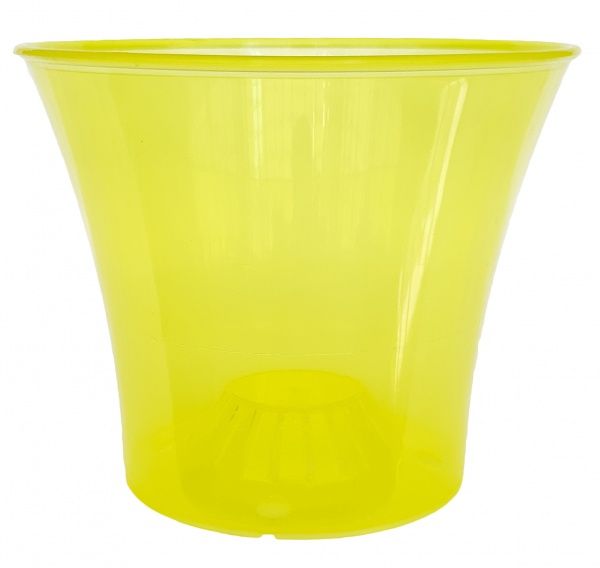 Горшок пластиковый Орхидея 0,6 л круглый желтый прозрачный 