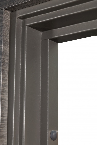 Дверь входная Revolut Doors В-83 модель 184 венге серый горизонт / белый 2050x950 мм правая