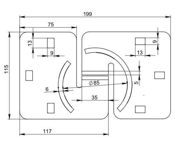 Замок навісний Aspect ЗН-С-Ш_73 у комплекті з вушками №4 краб (накладний) 