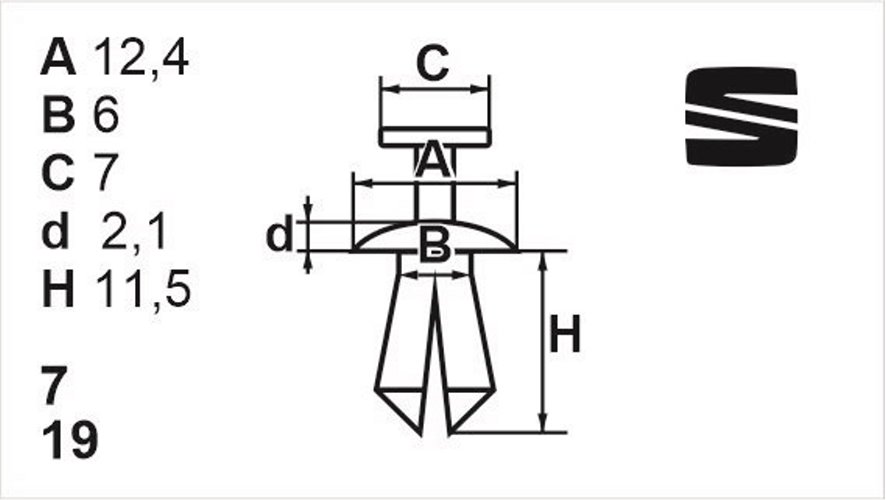 Клипса с резьбовым штырьком универсальная Romix (20001)