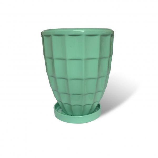 Горщик керамічний Резон Рельєф квадрати фігурний 1,7л 