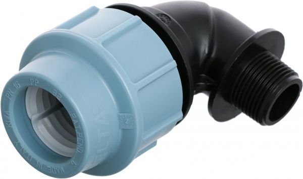 Колено Unidelta ПЭ-ст 32х3/4 НР PN 16