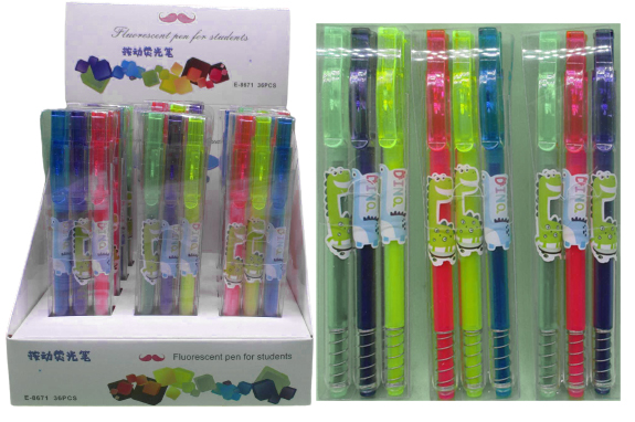 Маркер текстовый Динозавр 3 шт. в ассортименте 